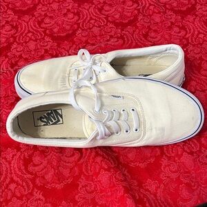 Vans Era Cream Canvas Sneakers Men’s Size 12 Classic Skate Shoes